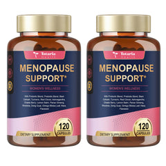 Product bottle and packaging for 2-pack menopause supplement