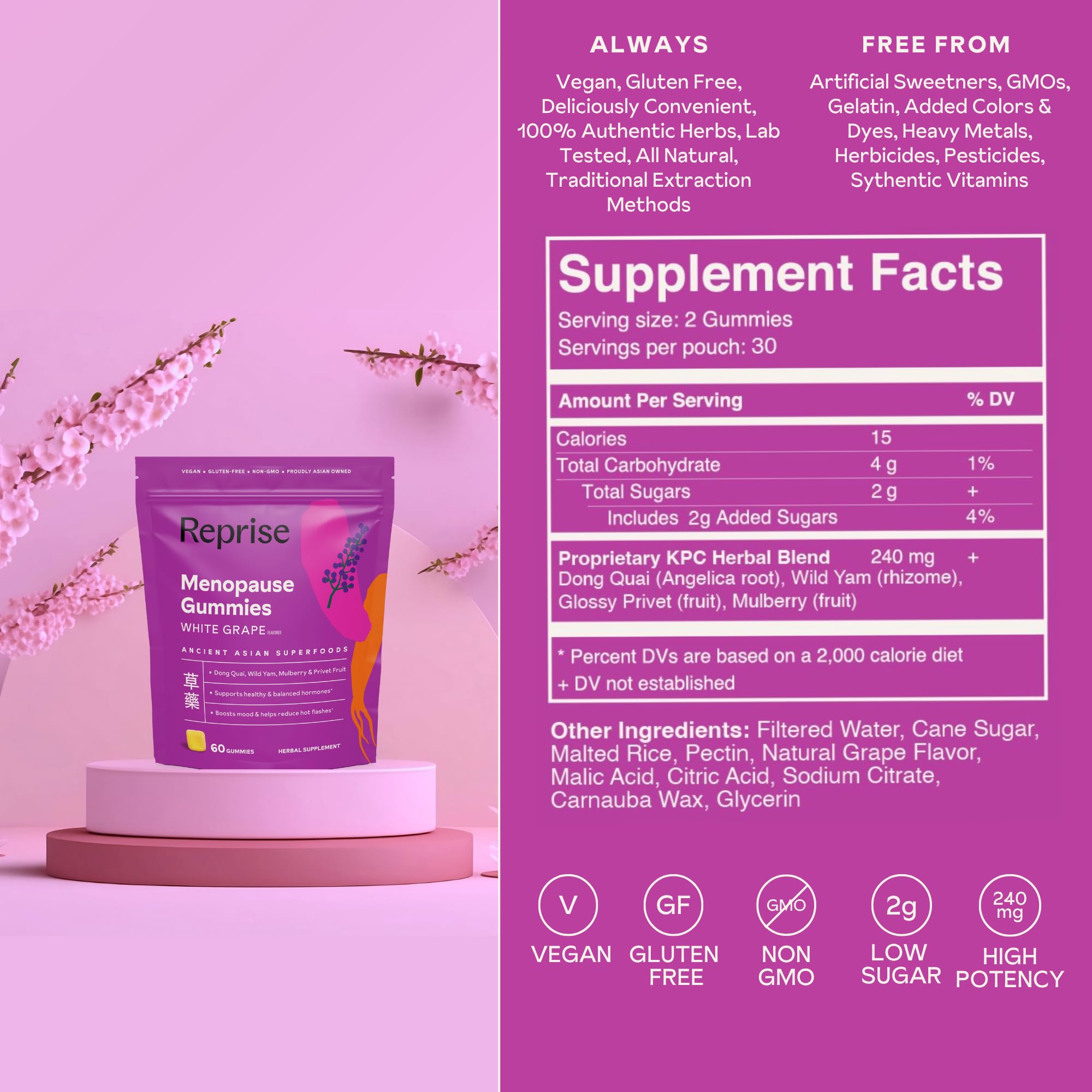 60-count bottle of menopause gummies