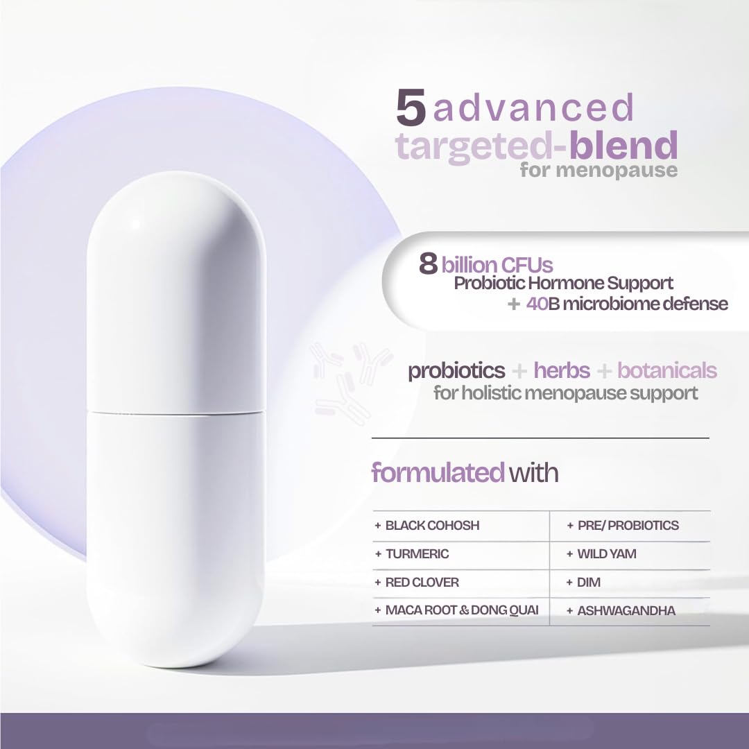 Chasteberry, DIM and probiotics visible as part of the supplement blend