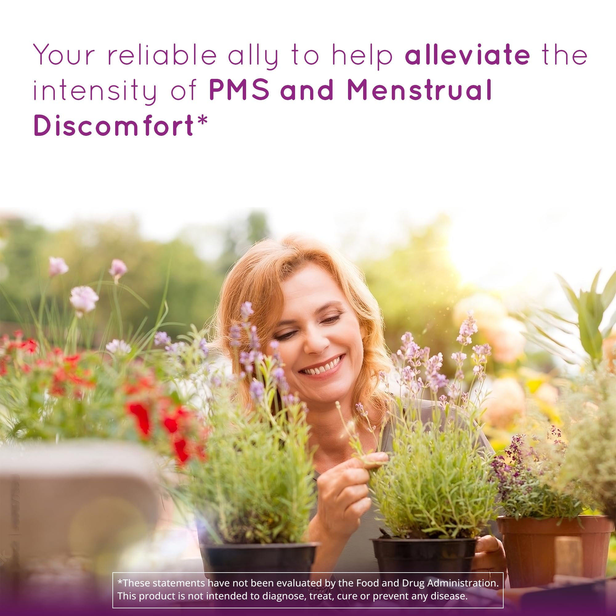Menopause support visual showing relief from hot flashes
