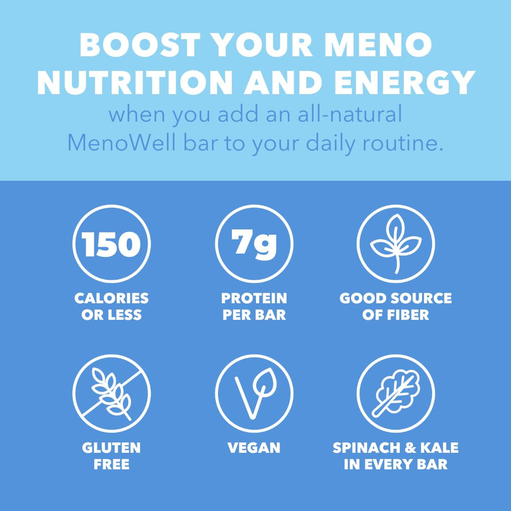 MenoWell bar organic maca probiotic-fiber close-up signaling balance support.