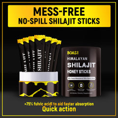 Close-up of Shilajit sticks with honey and saffron