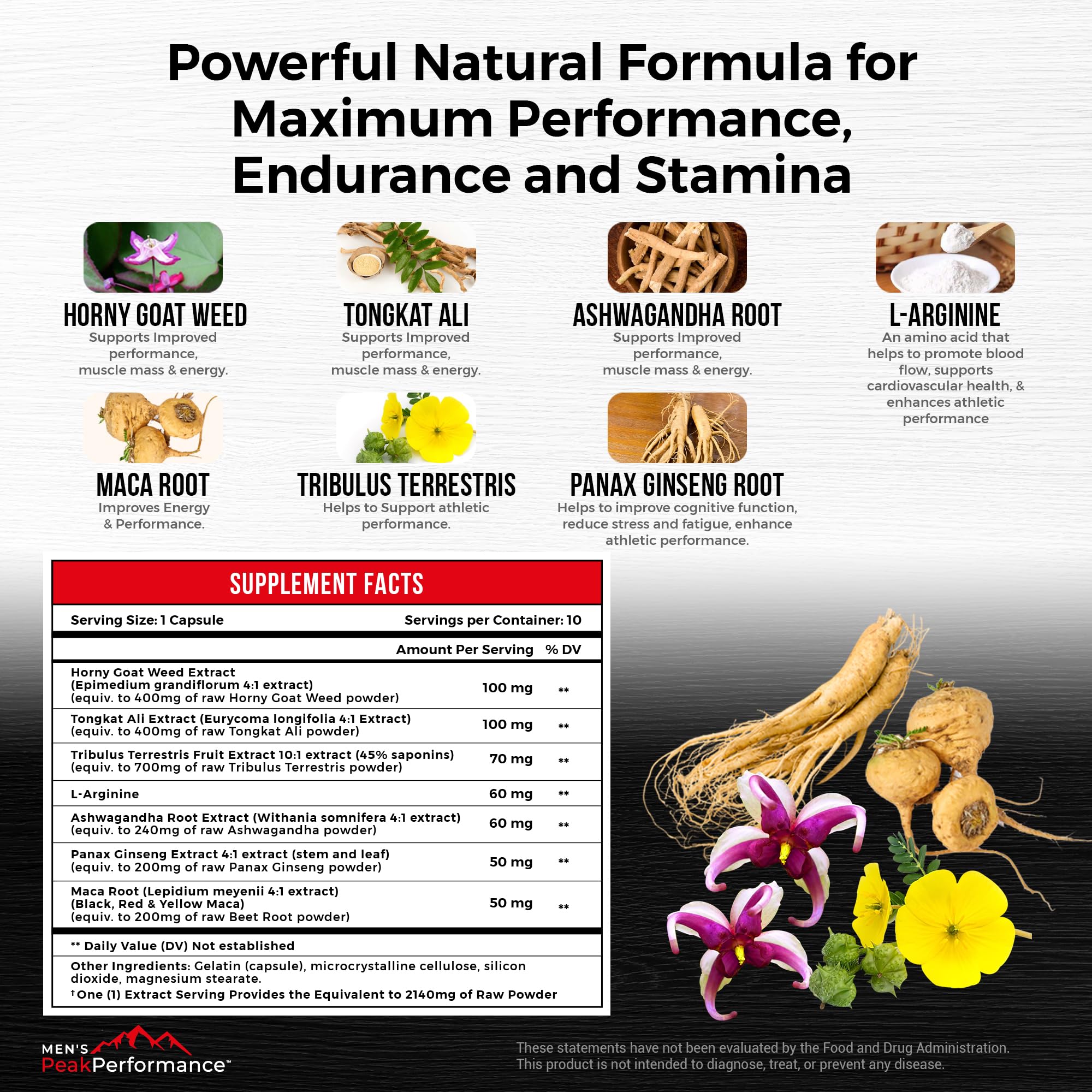 MEN'S PeakPerformance Male Maximizer capsules ready for on-the-go energy and endurance