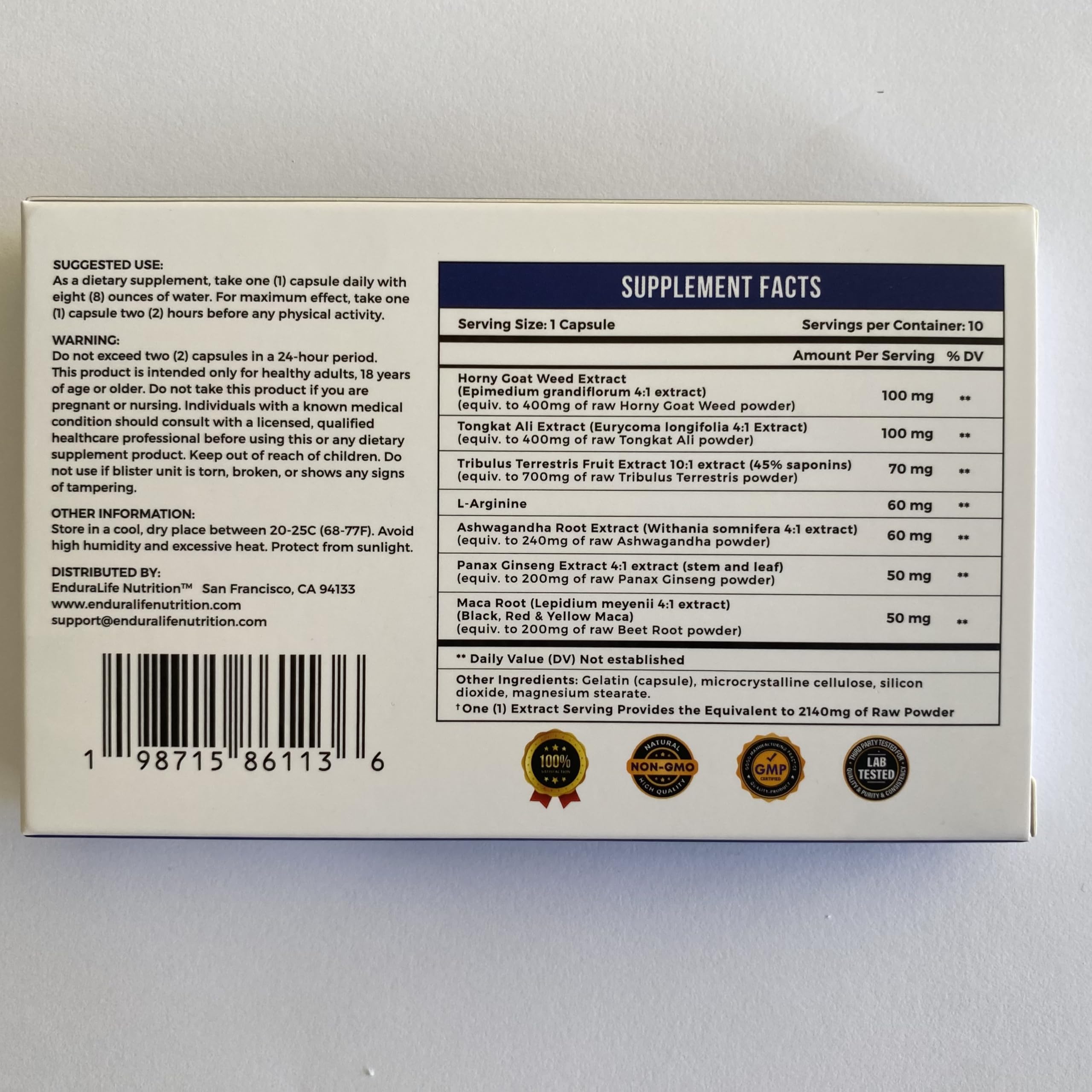 MEN'S PeakPerformance Tribulus Terrestris capsule for natural vitality enhancement.
