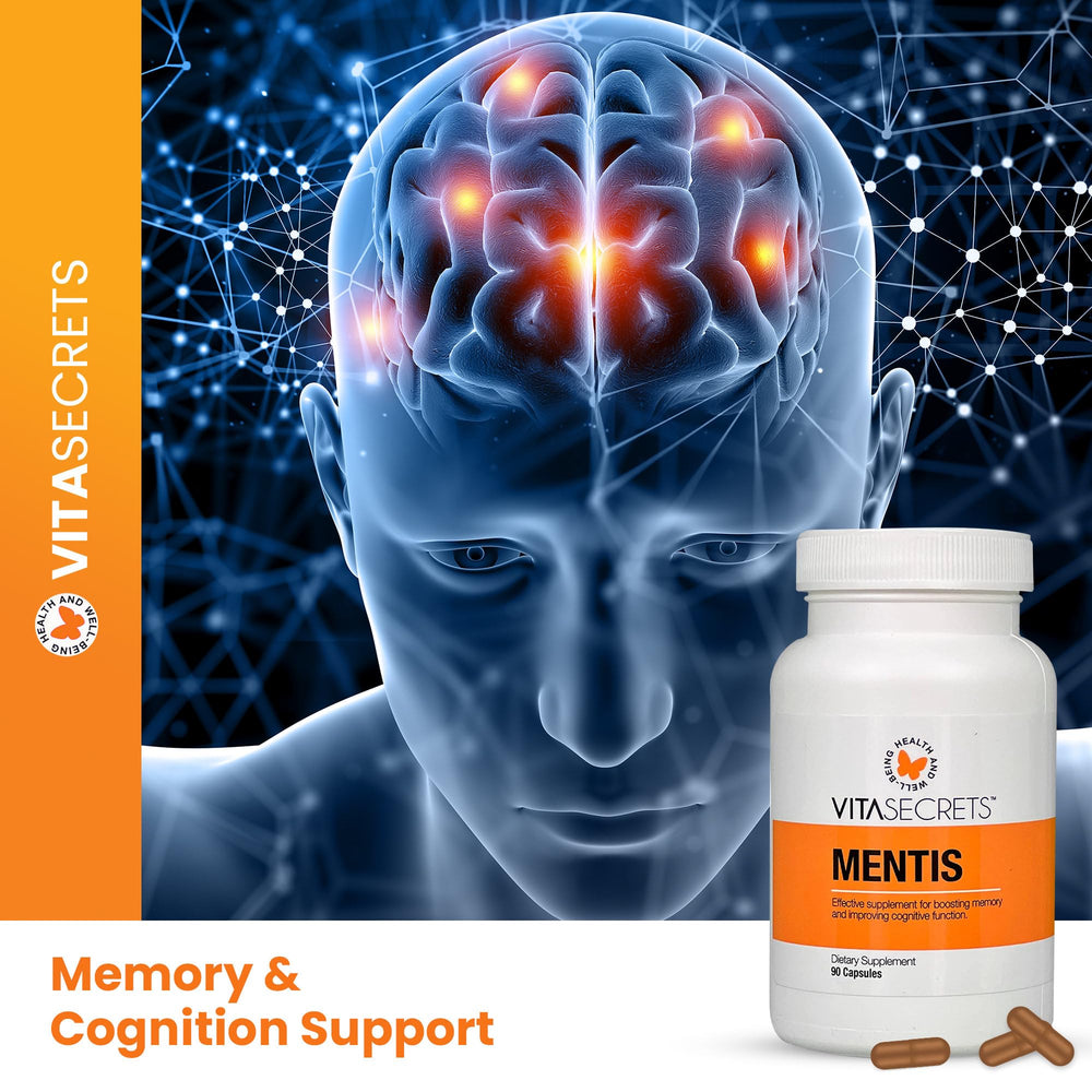 Mentis bottle and packaging with 90 capsules