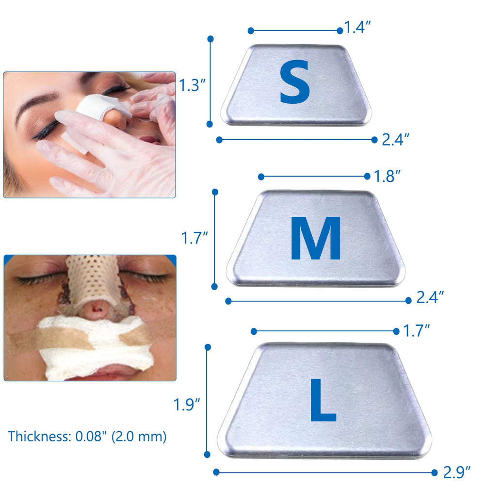 Nasal splints size S dimensions 2.4 x 1.4 x 1.3 inches