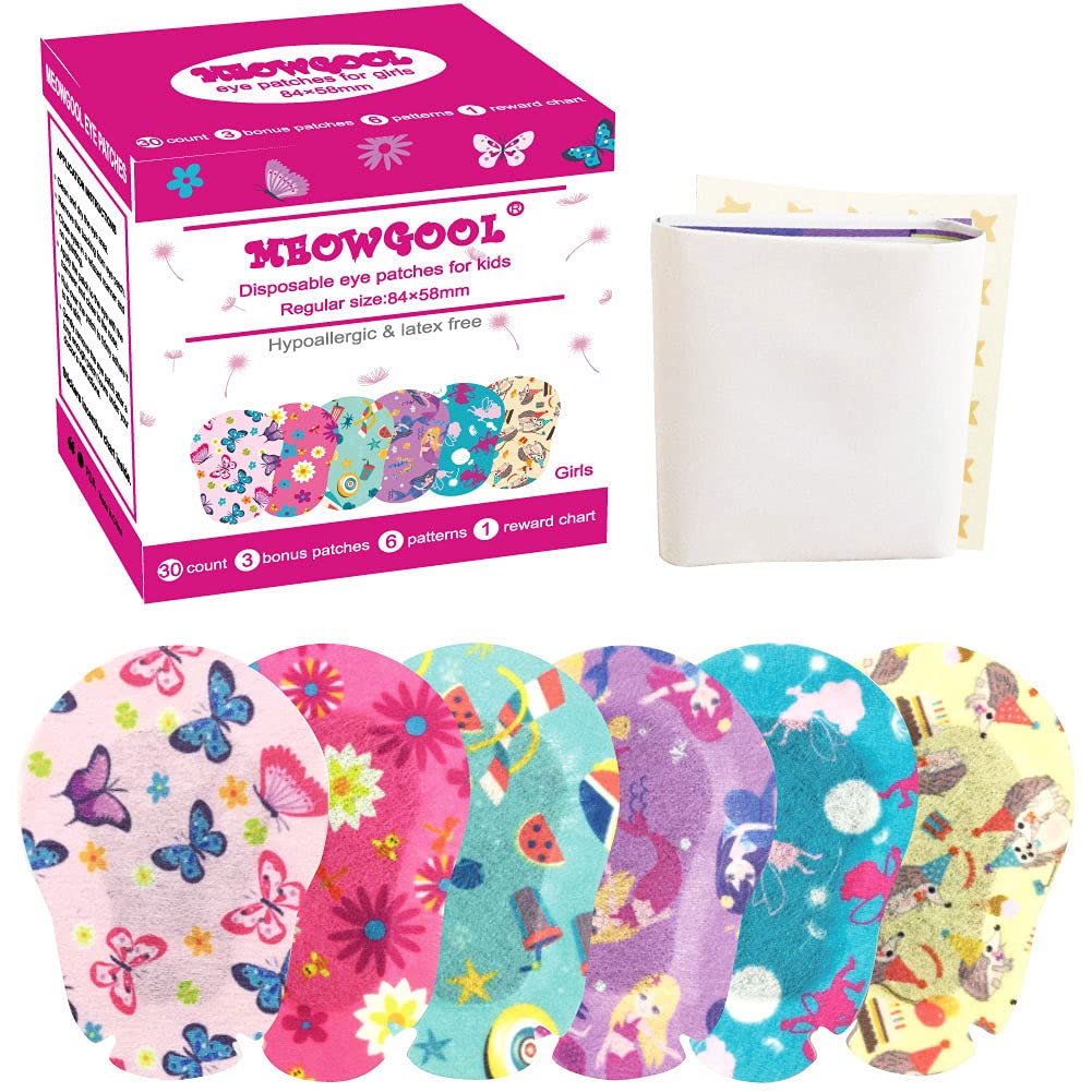 Meowgool eye patches for kids - lazy eye therapy, regular size