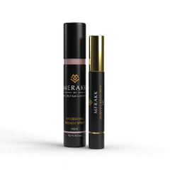 Front view of Merakk Limited Edition Rose Fresh Breath Spray bottle