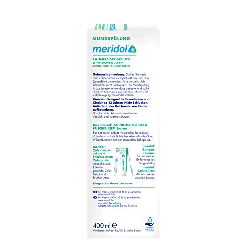 Meridol Mouthwash Halitosis 400 ml – front view
