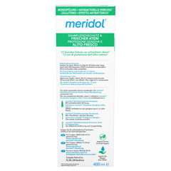 Meridol Mouthwash Halitosis 400 ml – label close-up