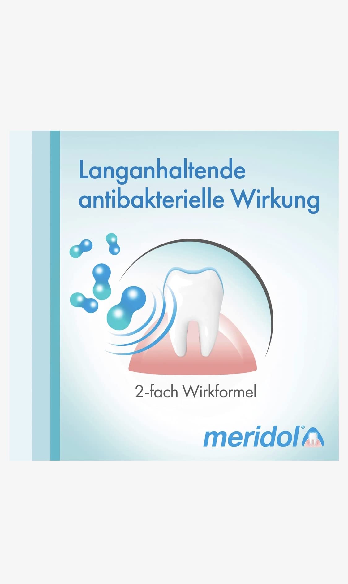 Meridol mouthwash label with alcohol free statement