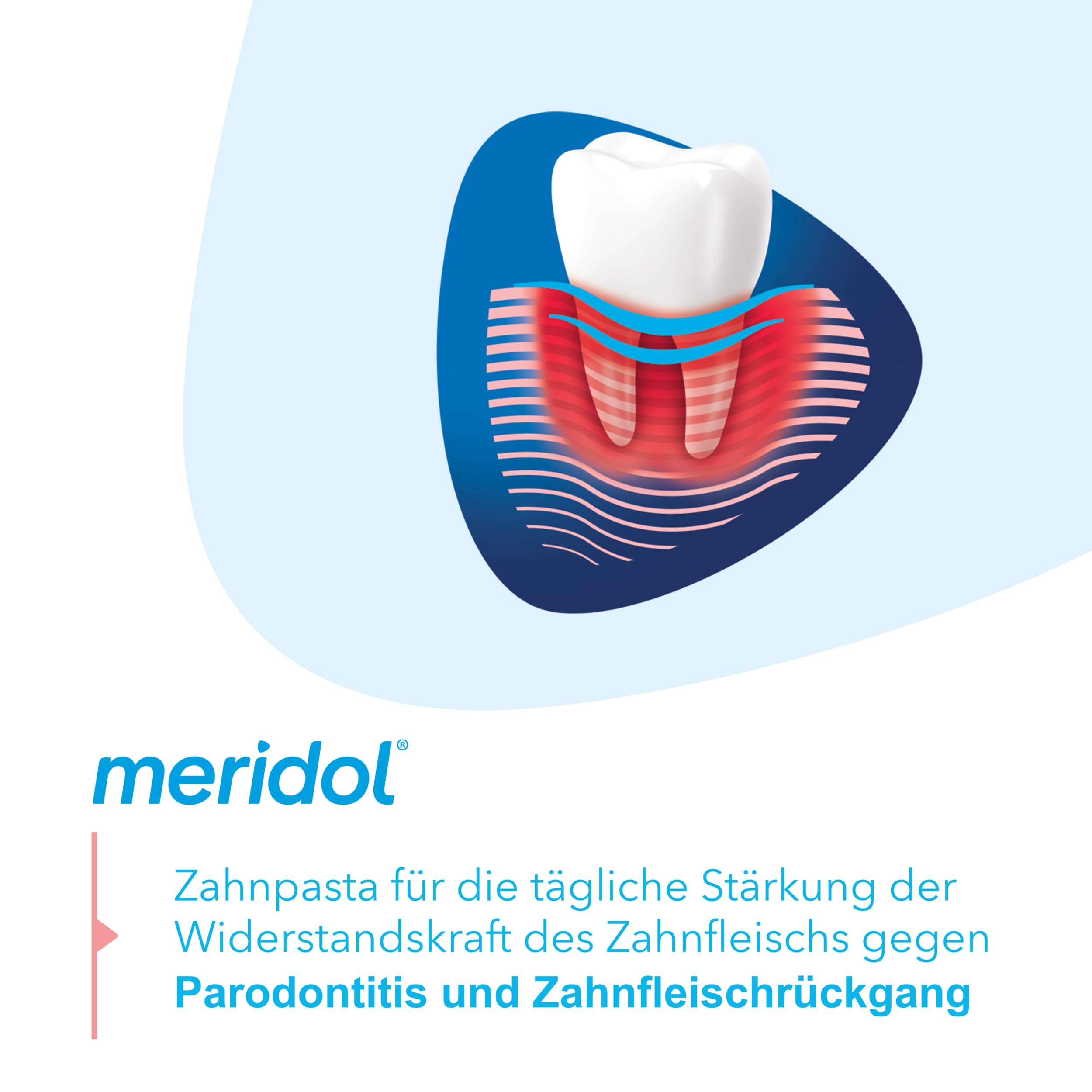 Meridol Parodont Expert toothpaste with branding close-up