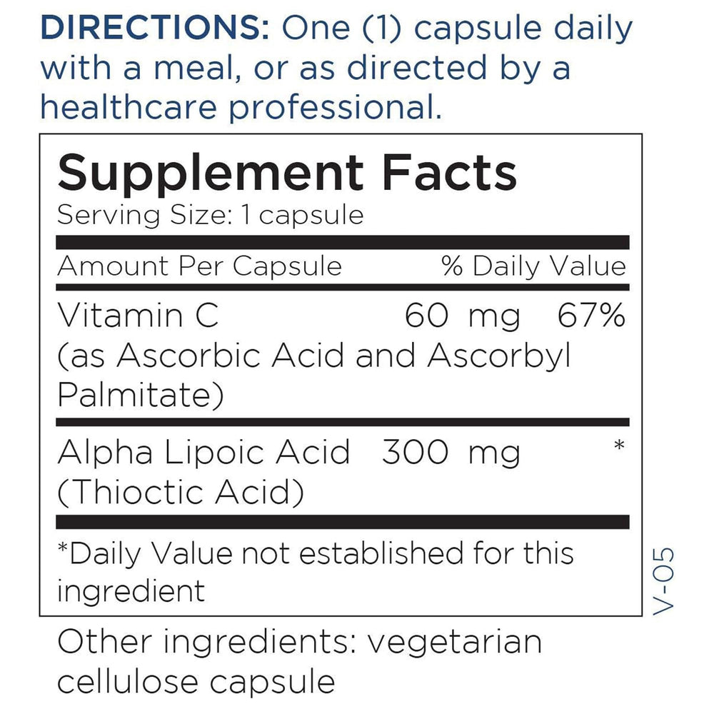 Vegetarian capsules packaging for Metabolic Maintenance ALA