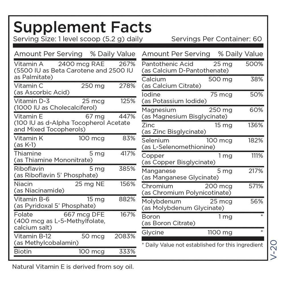 Package with 312 g powder and 60 servings label