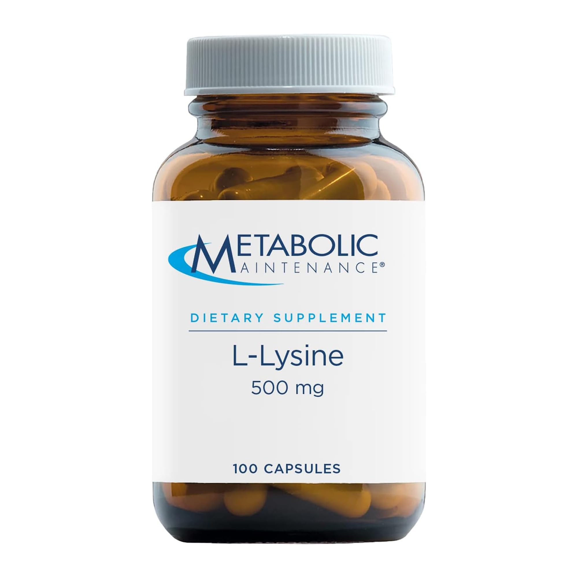 Metabolic Maintenance L-Lysine 500mg bottle with capsules