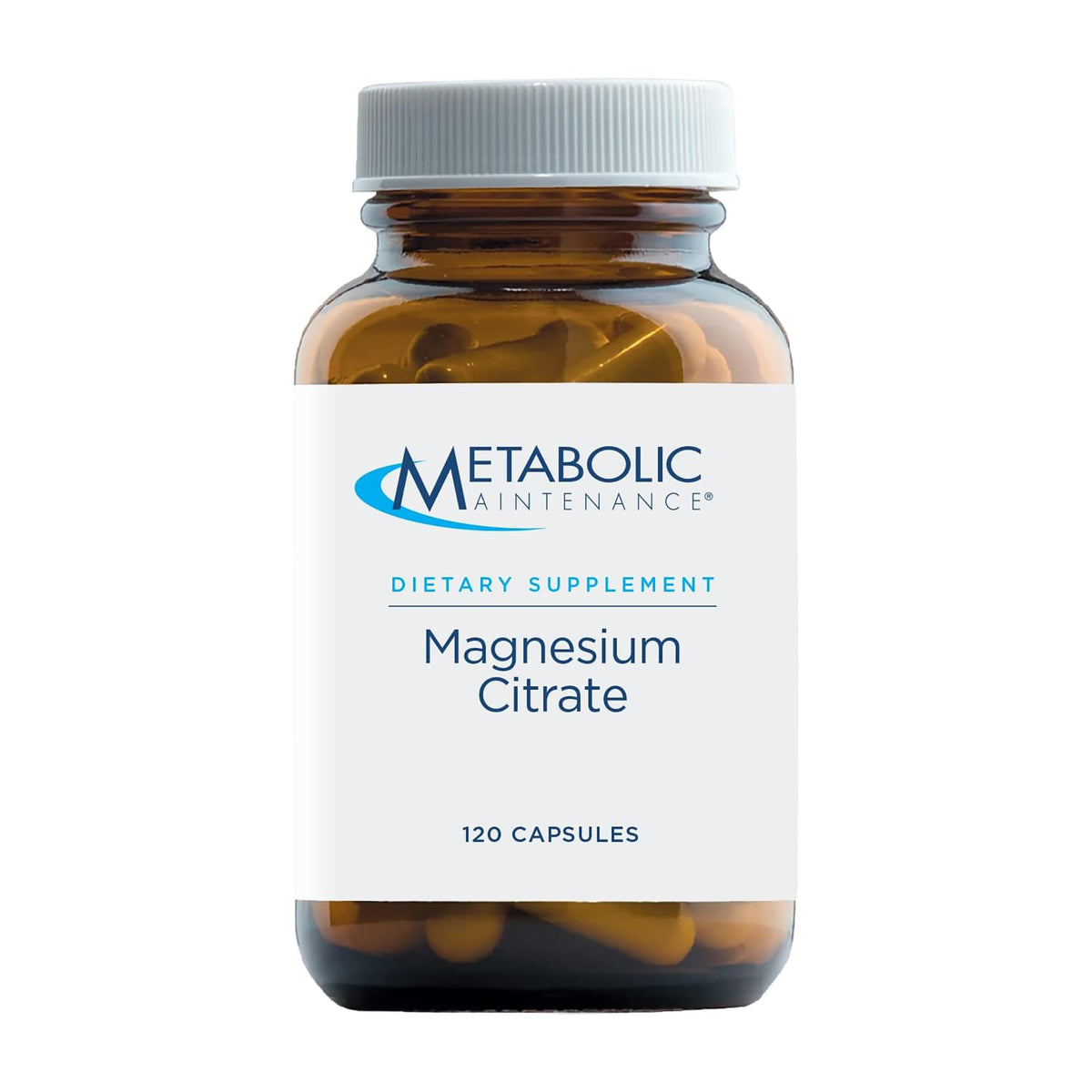 Front view of Metabolic Maintenance Magnesium Citrate 120 caps bottle
