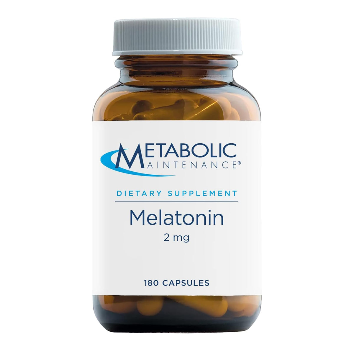Front label of Metabolic Maintenance Melatonin 180 capsules