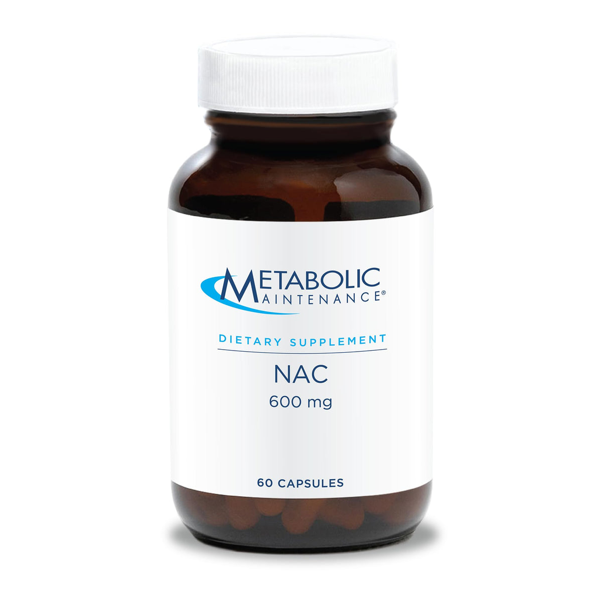 Metabolic Maintenance NAC 600 mg capsules bottle label