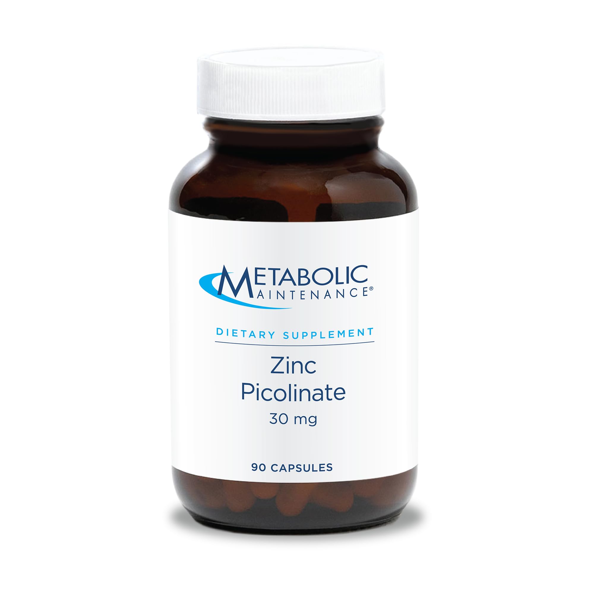 Metabolic Maintenance Zinc Picolinate 30 mg bottle with 90 capsules