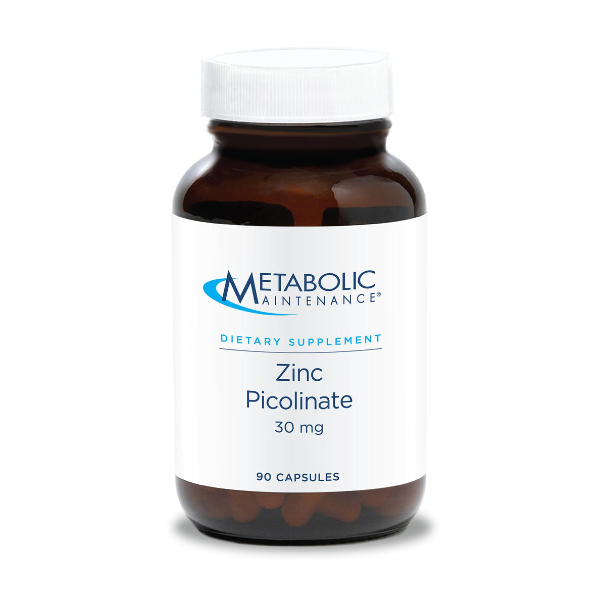 Metabolic Maintenance Zinc Picolinate 30 mg bottle with 90 capsules