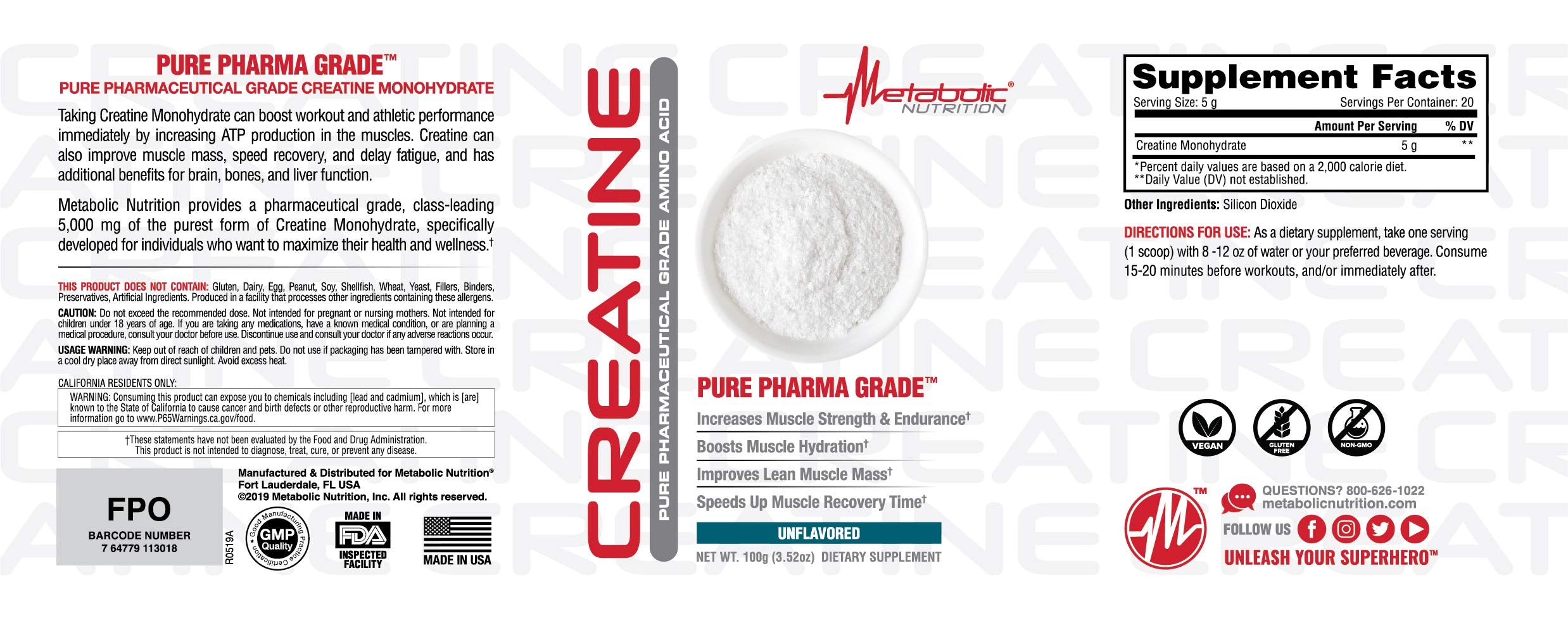 Close-up of creatine powder texture