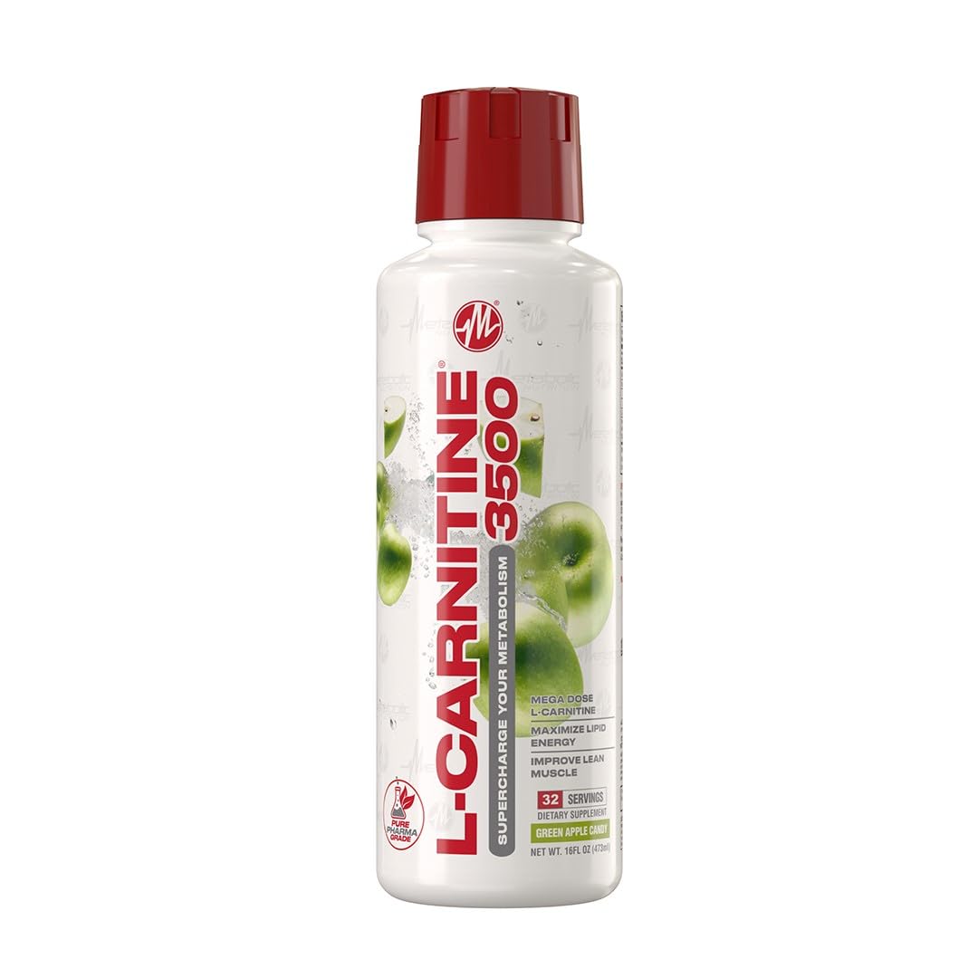 Metabolic Nutrition L-Carnitine 3500 bottle front view, highlighting high-dose liquid energy support.
