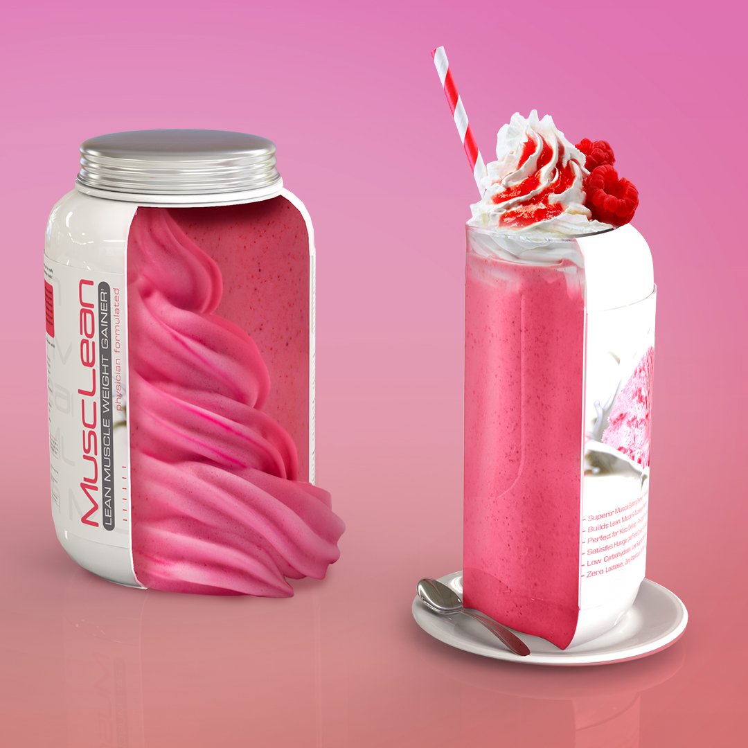 Musclean packaging emphasizes low sugar and keto-friendly nutrition.