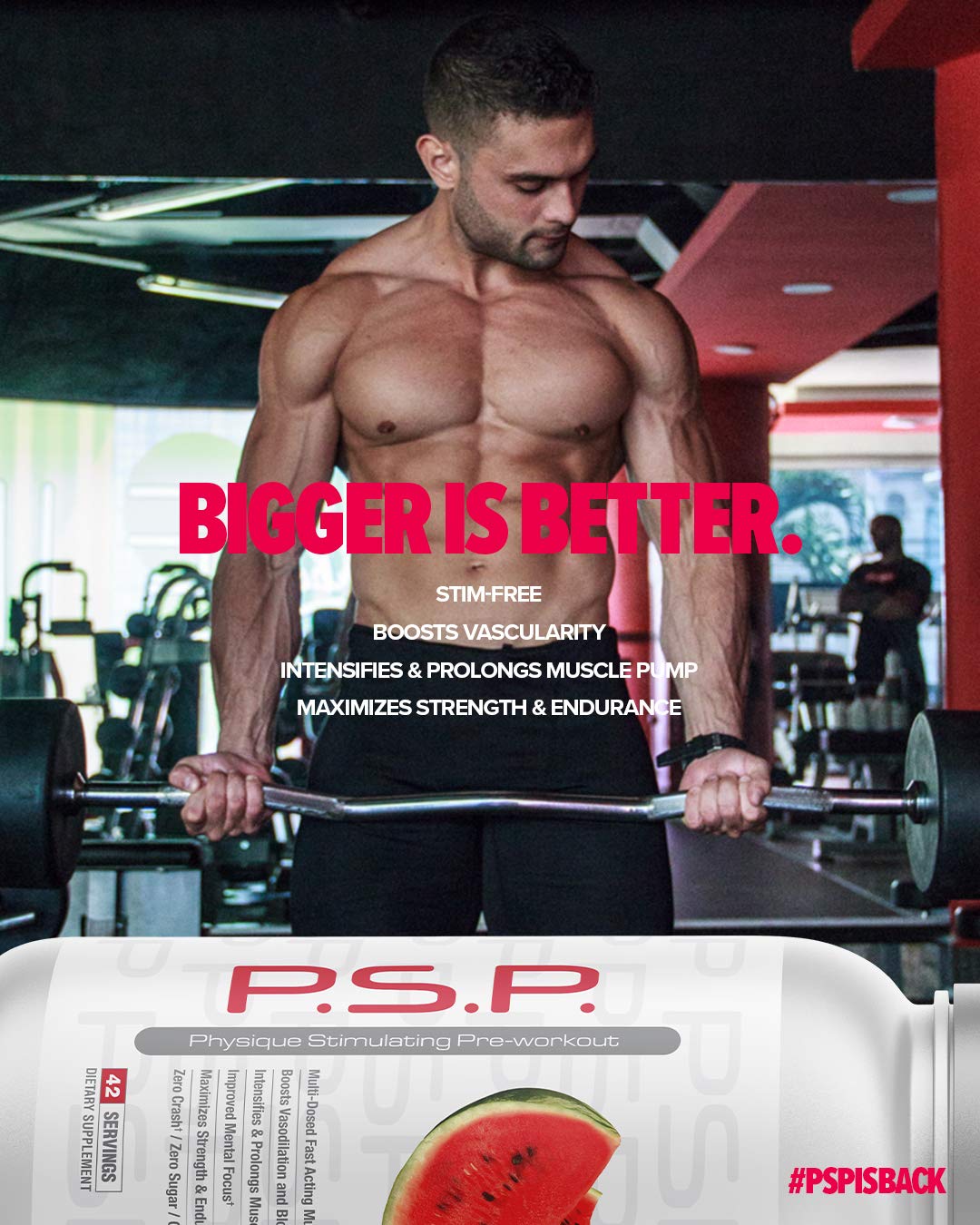 Watermelon flavored Metabolic Nutrition P.S.P. Physique Stimulating PreWorkout packaging