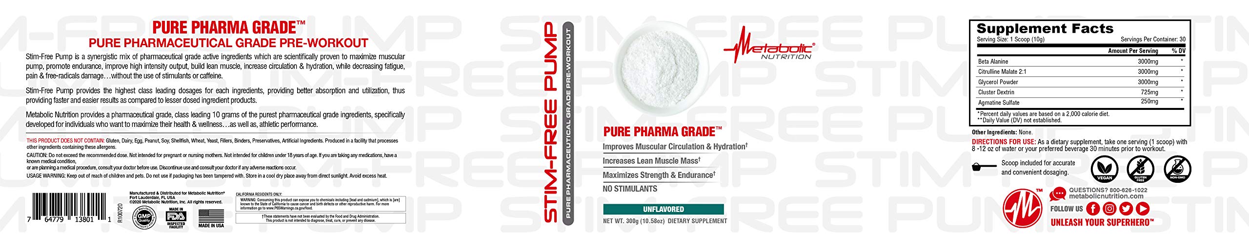 Metabolic Nutrition Stim Free Pump workout-scene illustrating non-stimulant strength training