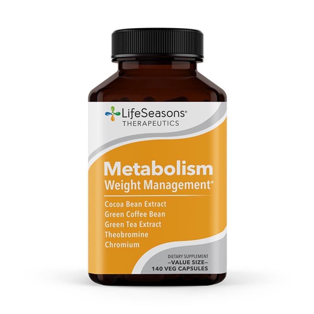 Bottle of Metabolism supplement with 140 capsules on a clean white background.