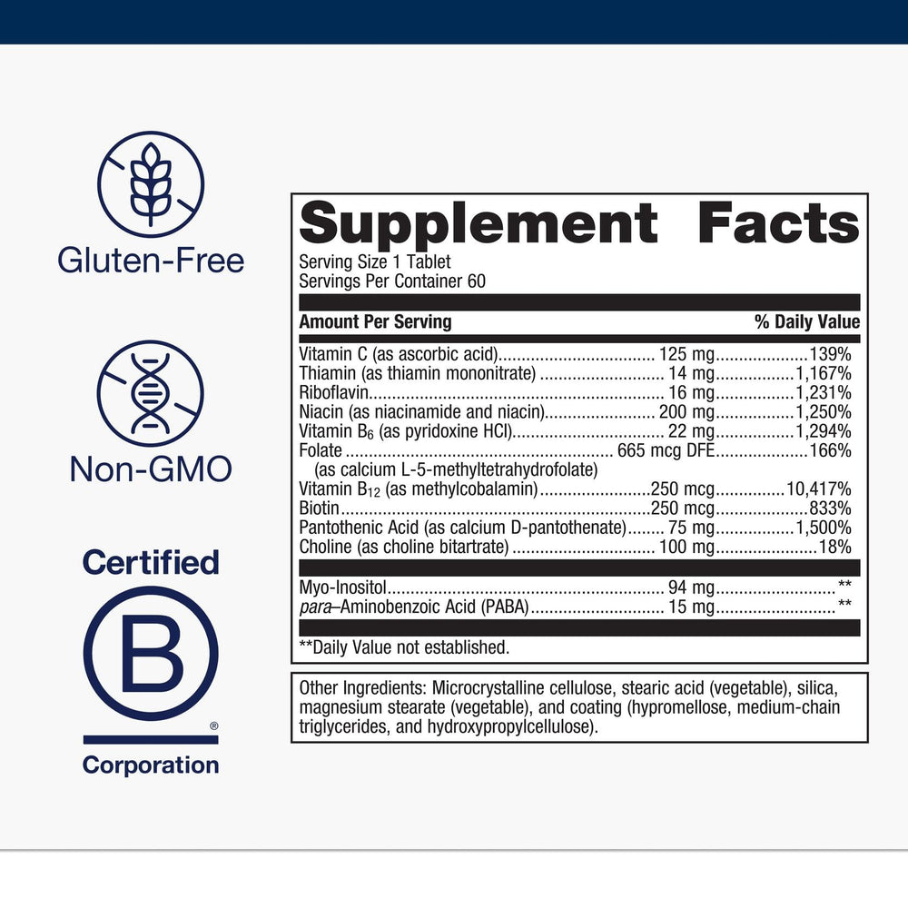 Active B6 and B12 vitamins with folate in Metagenics B-Complex