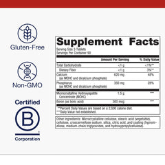 Close-up of Metagenics Bone Builder with Boron bottle showing label