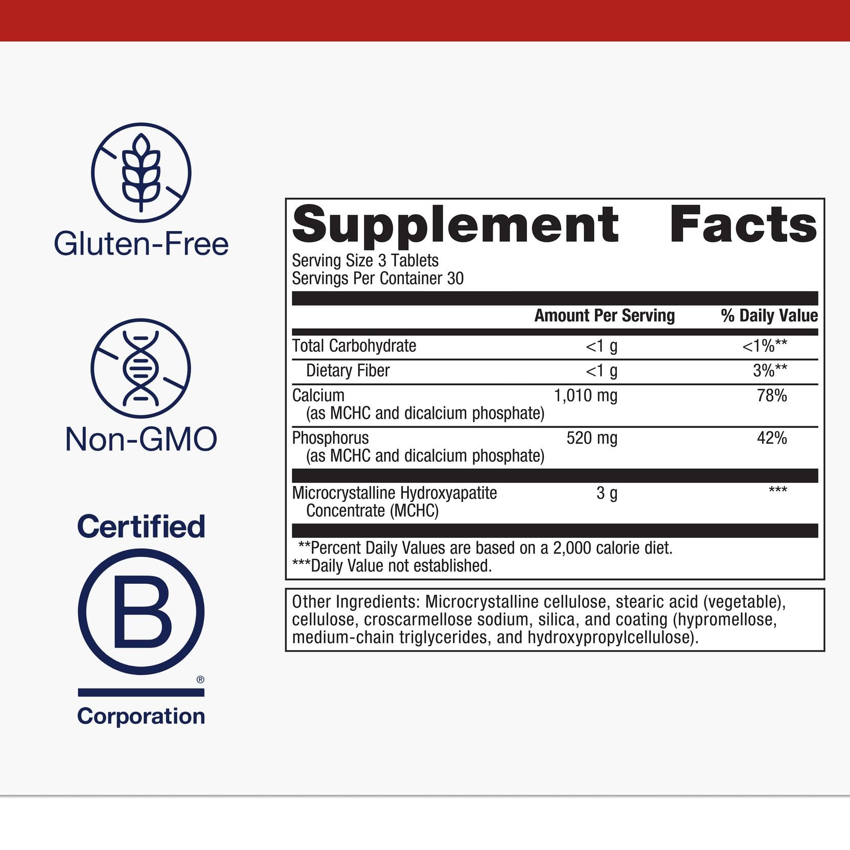 Close-up of bottle label highlighting MCHC content