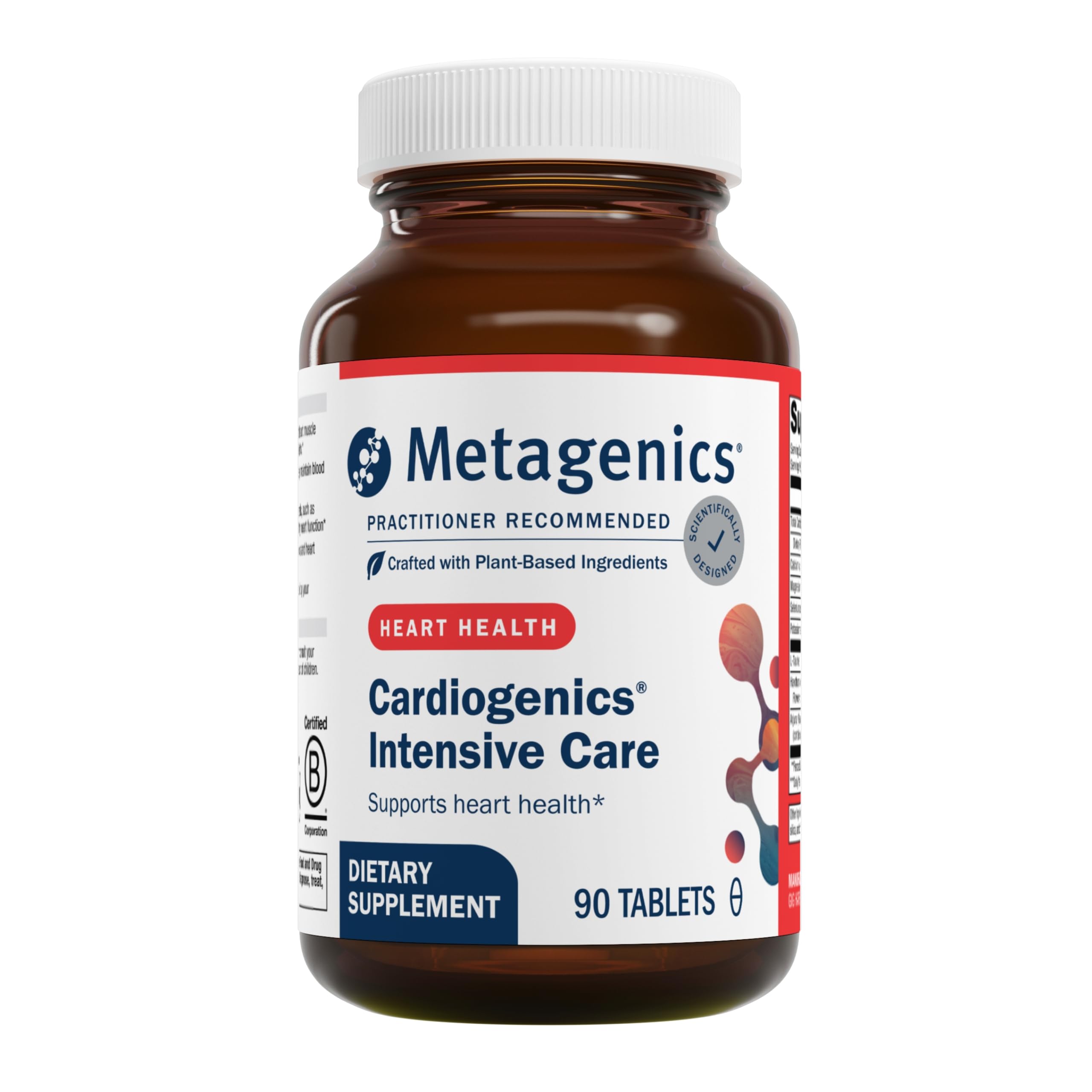 Front view of Metagenics Cardiogenics Intensive Care bottle