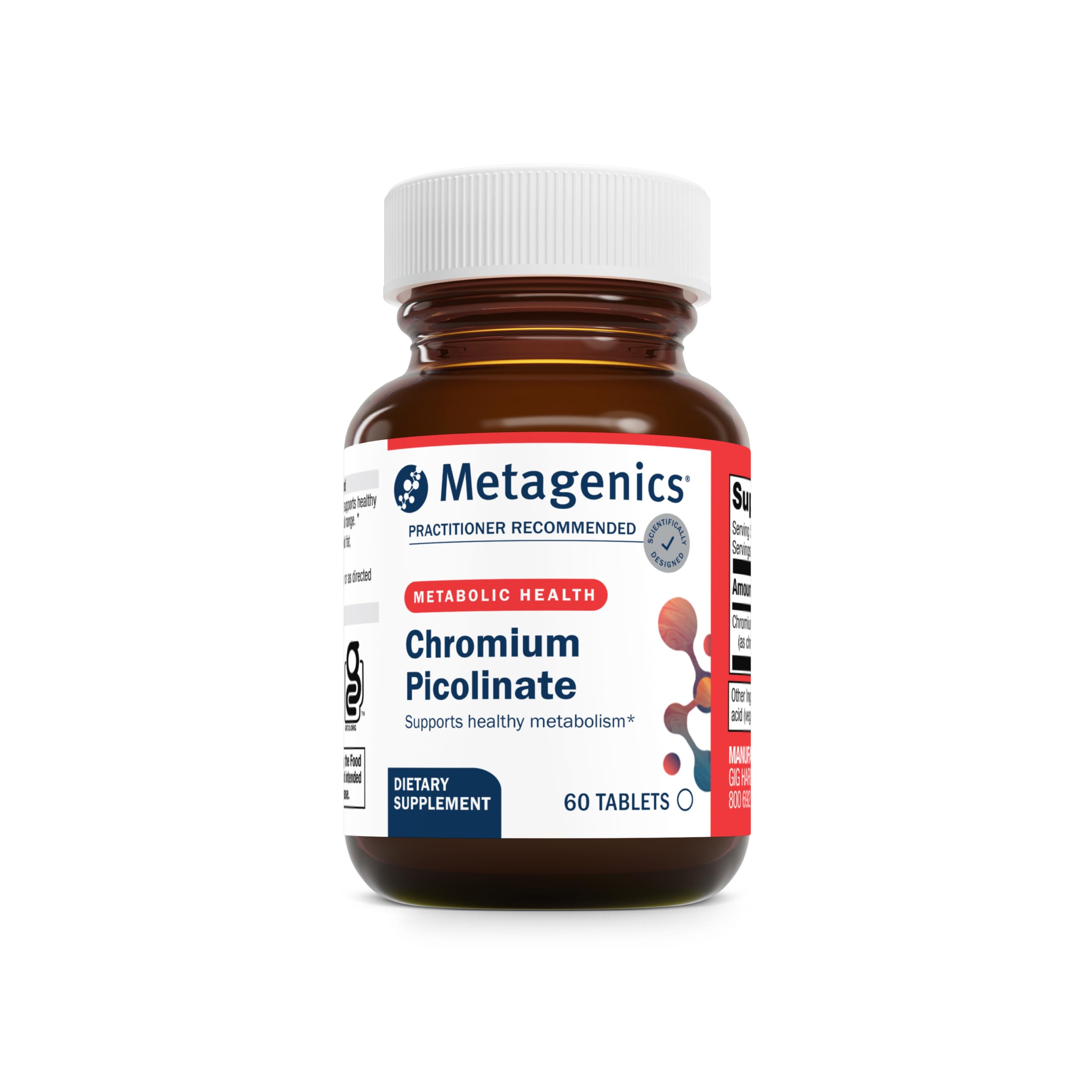 Front bottle shot of Metagenics Chromium Picolinate 60-count