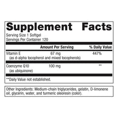 Close-up of a single CoQ10 ST-100 softgel capsule