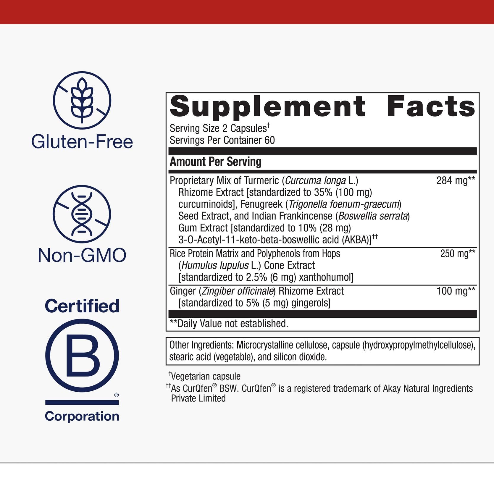 Curcumin CurQfen with absorption-enhancing fenugreek and ginger