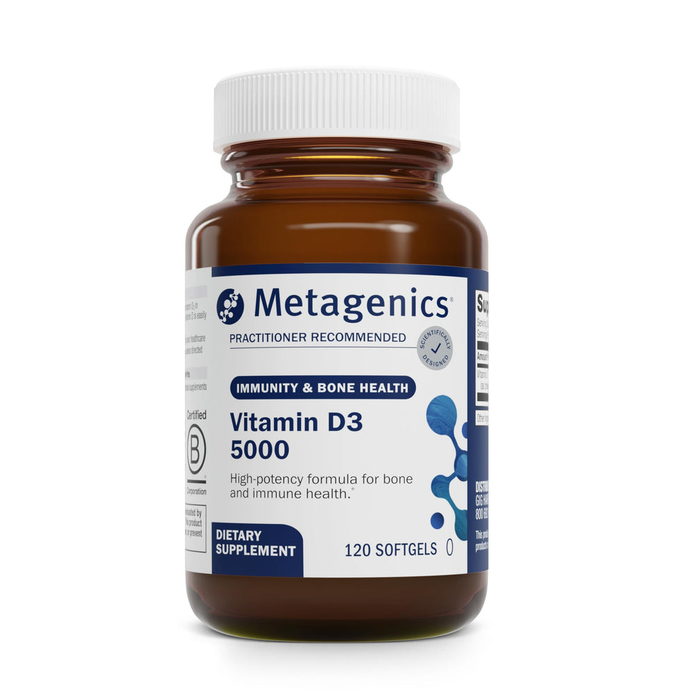 Metagenics D3 5000 IU softgels bottle