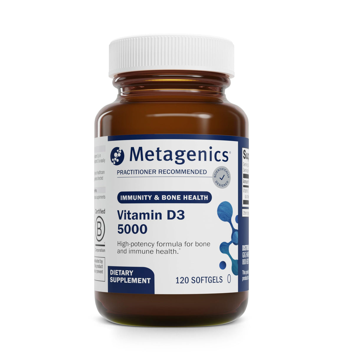 Metagenics D3 5000 IU softgels bottle