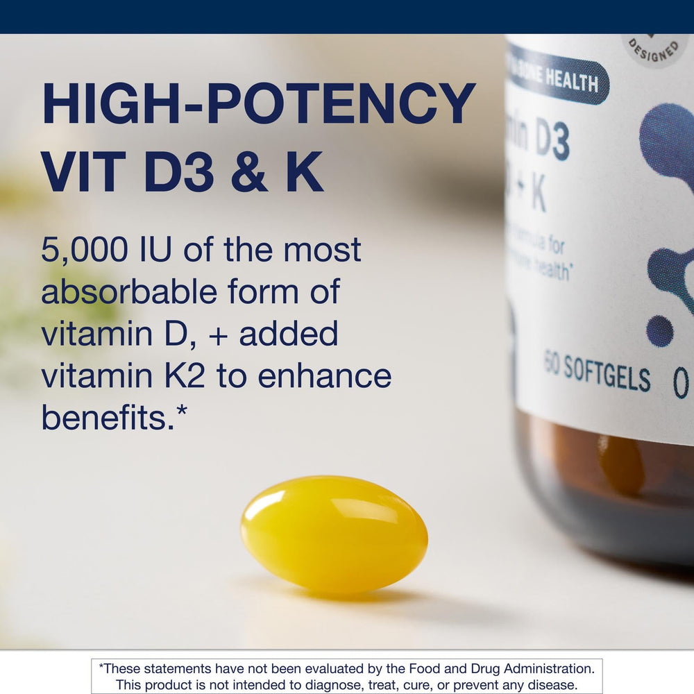 Close-up of label: Vitamin D3 + K with MK-7