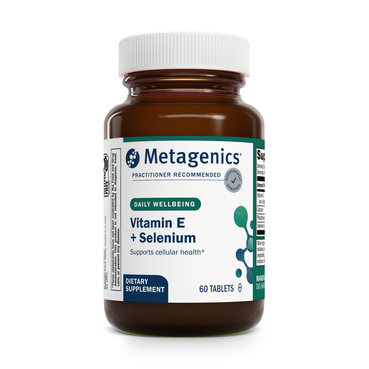 Metagenics E-400 Selenium supplement bottle – front view