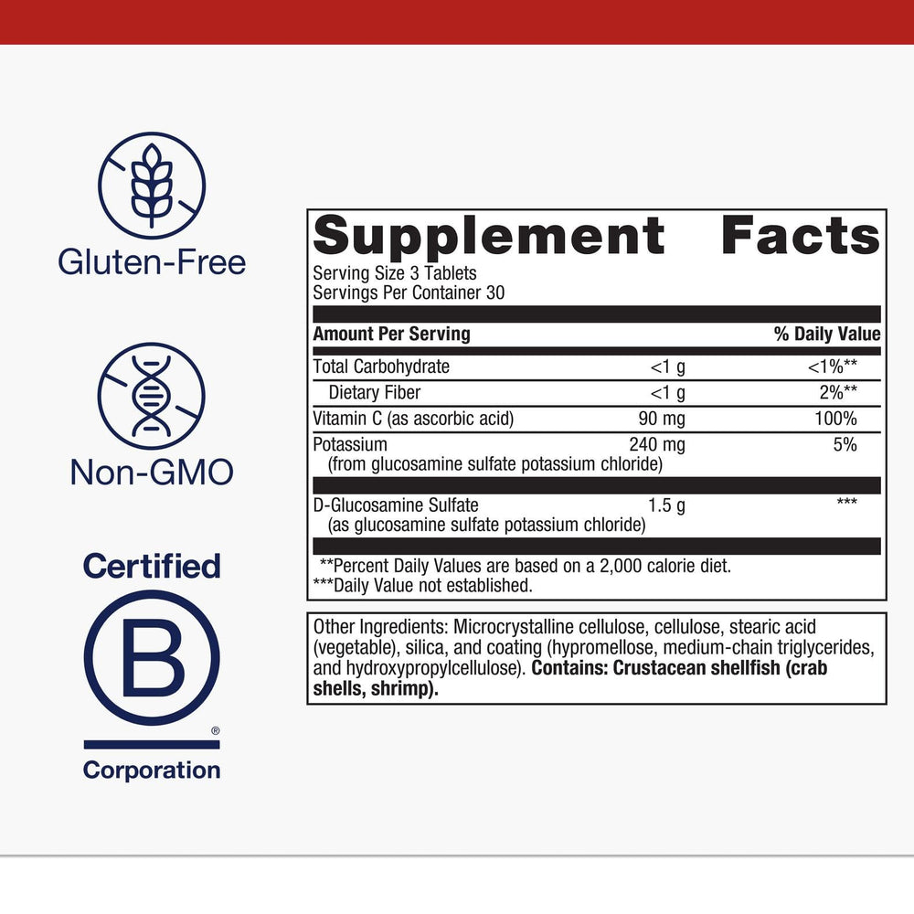 Metagenics Glucosamine Sulfate label and product information