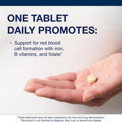 Icons representing iron and B vitamins