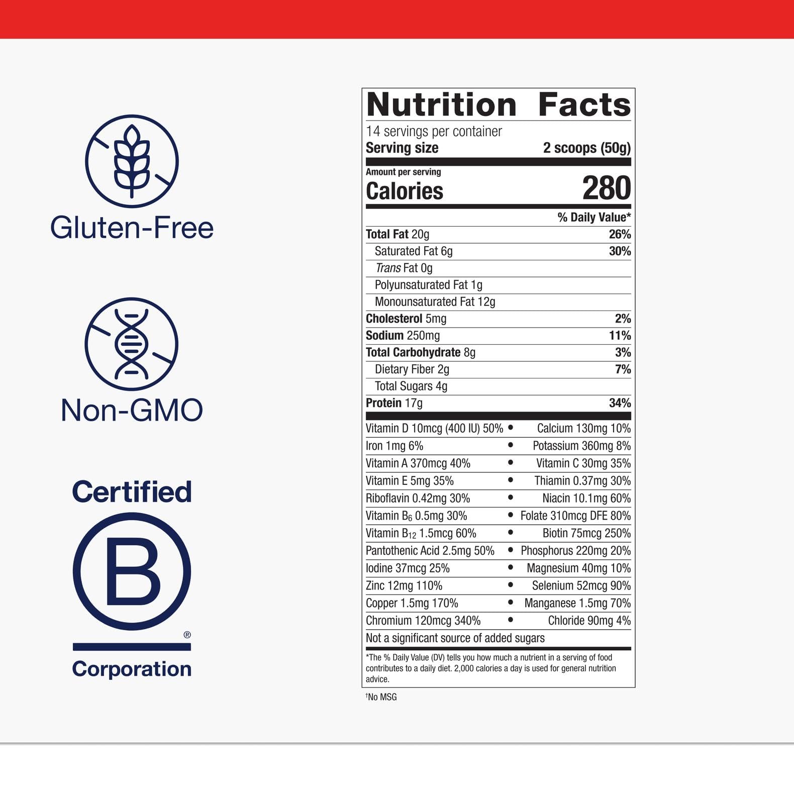 Metagenics Ketogenic Shake scoop demonstrates precise daily portion control