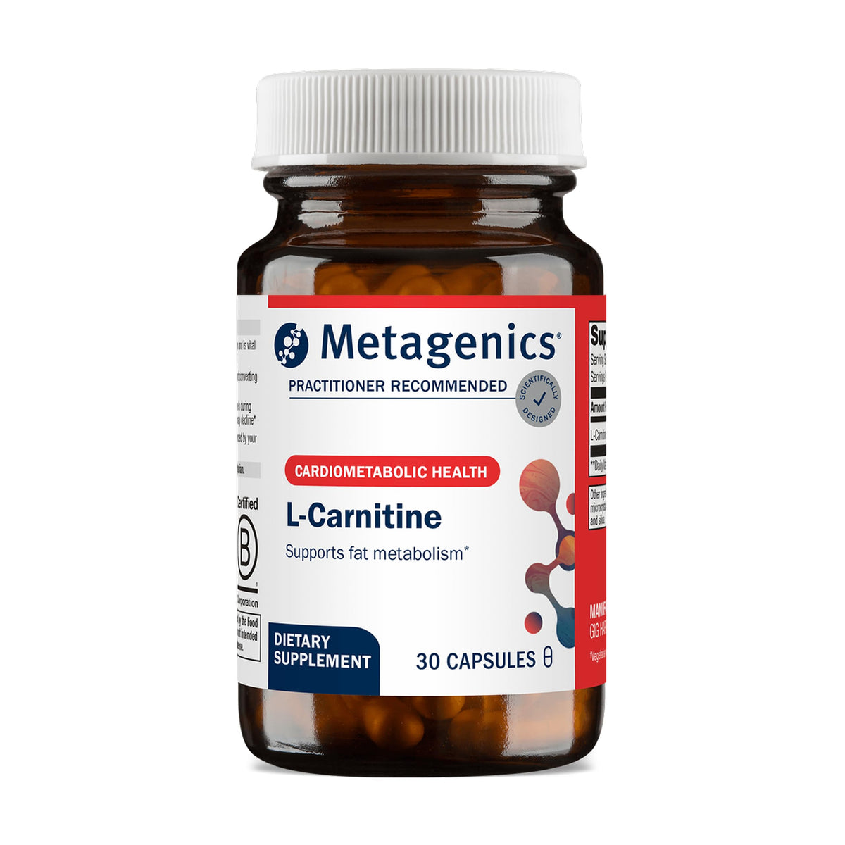 Metagenics L-Carnitine bottle front label
