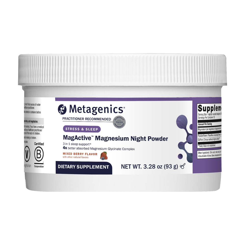 Metagenics MagActive Magnesium Night Powder mixed berry flavor container