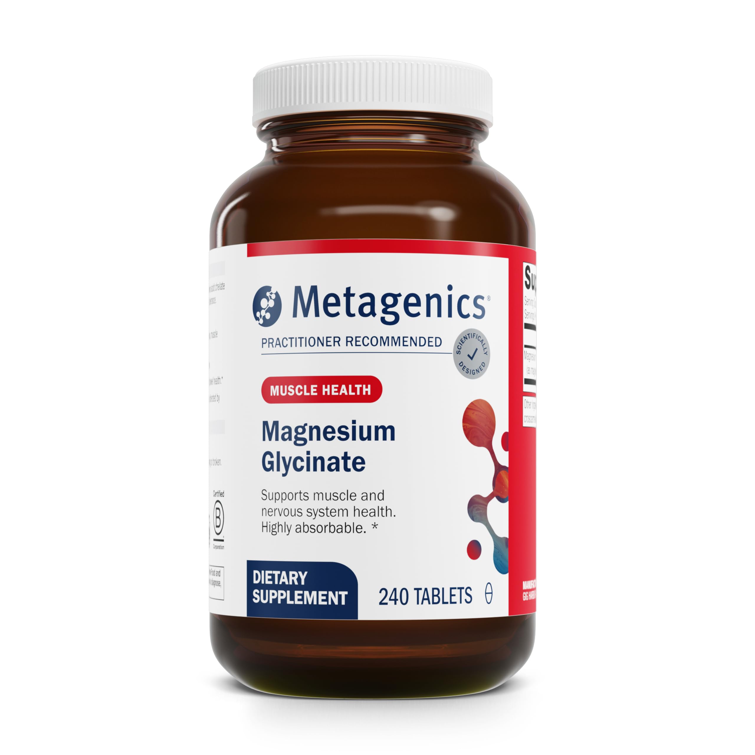 Front view of Metagenics Magnesium Glycinate bottle