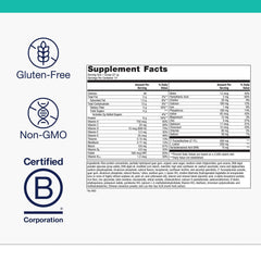 Ingredients and nutrients for MetaKids Nutrition Powder