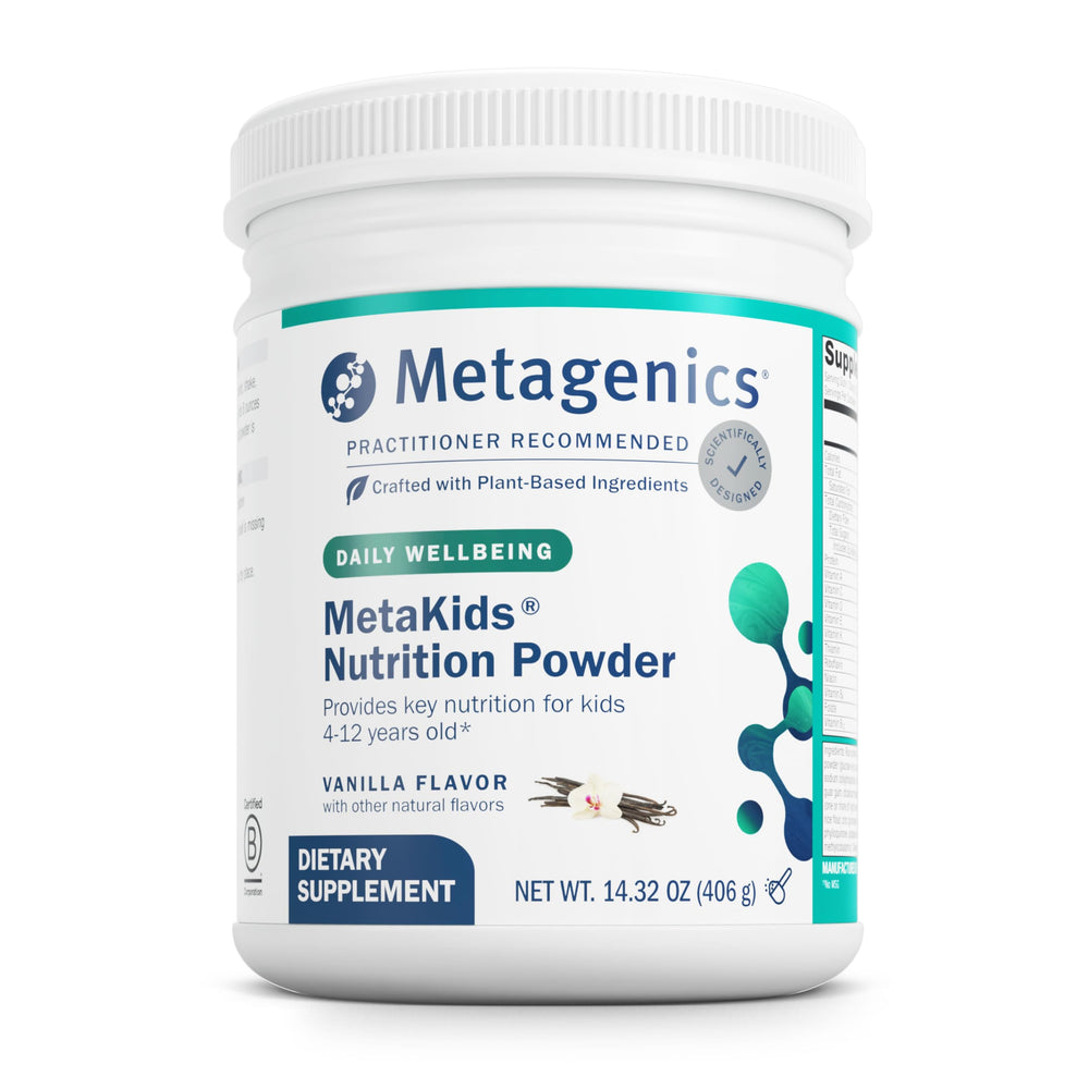 Vanilla Metagenics MetaKids Nutrition Powder 14 oz container