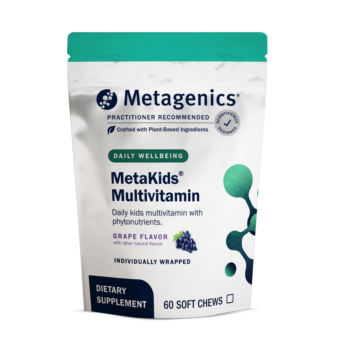 Metagenics MetaKids Multivitamin Soft Chews bottle on shelf
